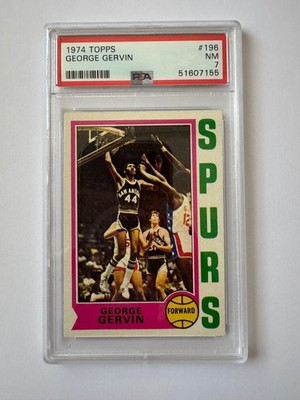 George Gervin RC 1974 Topps PSA 7 ROOKIE NBA TOP 75 HALL OF FAME SPURS LEGEND