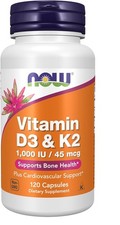 NOW Foods Vitamin D3 & K2 120 Capsules