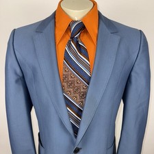 Vtg 60s 70s Leisure Suit Jacket Arthur Allan Blazer Coat Disco MCM Mod Mens 44