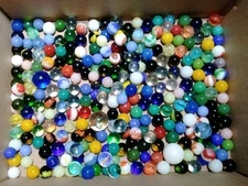 Vintage  Assortment Glass Marbles Estate Find 2 pounds 13 Ounces 