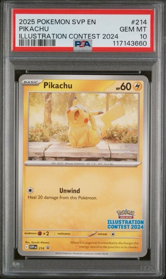【PSA10】ポケカ イラストレーションコンテスト 2024 PROMO 3連番 Pokemon Svp En-sv Black Star Promo 214 Pikachu Illustration