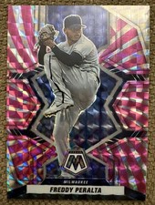 2022 Panini Mosaic Freddy Peralta #119 Pink Swirl Mosaic Prizm 01/12! SSP RARE