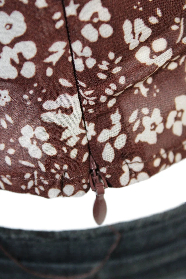 Blusa floral ajustada acanalada manga larga cuello cuadrado ASTR para mujer talla XS Foto 4 de 4