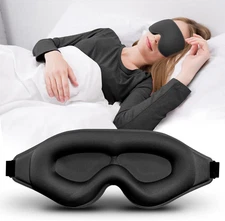 2x 3D Travel Silk Eye Mask Sleeping Soft Padded Shade Cover Rest Relax Blindfold