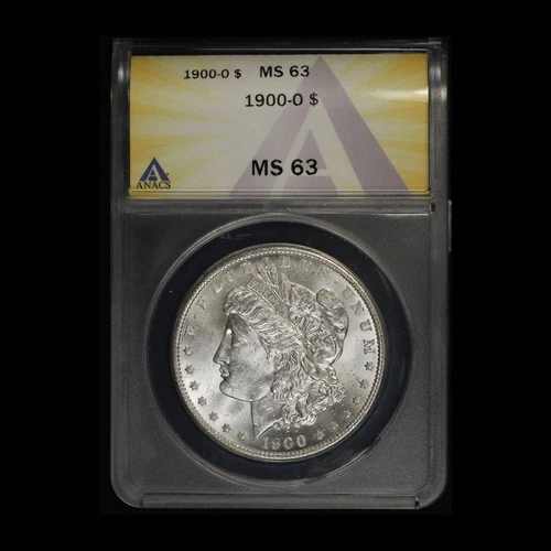 1900-O $1 Morgan Silver Dollar ANACS MS 63- Free Shipping USA