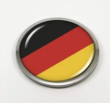 BestLicensePlateFrames Flag of Germany | 3D Domed CAR Emblem Badge Sticker Round