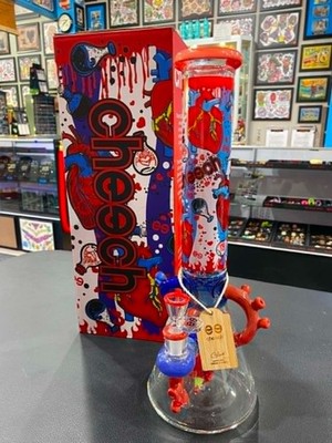 Cheech & Chong THICK Glass Heart (Heartfelt) Beaker Bong NEW - 15in with box