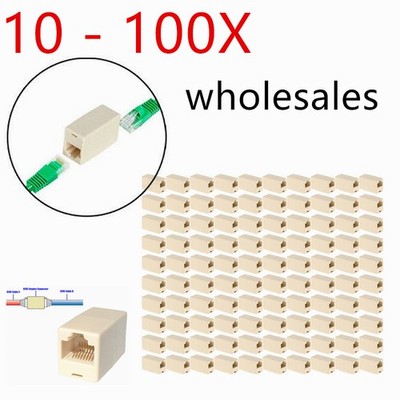 Wholsales RJ45 Inline Coupler Cat7 Cat6 Cat5 Female Ethernet Connector 10-100pcs