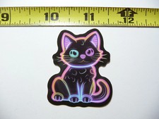 CAT KITTEN SMALL STICKER DECAL NEON STYLE FUN COLORFUL DECO FUNNY
