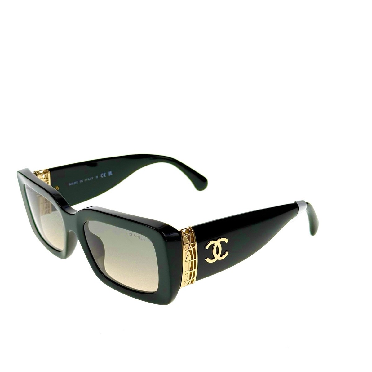 Chanel Rectangle Sunglasses CH 5534A 1791/S3 Forest Green / Gold