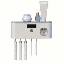 Wall-Mounted Toothbrush Holder with a Built-In Toothpaste Dispenser