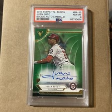 2018 Topps Triple Threads Juan Soto Rookie Autograph /50 Emerald PSA 8 NM-MT