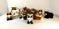 Woodland Forest Animal Ornaments Faux Fur Animal Ornaments Lot of Animals
