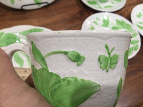 3 pc set(s) Gien France Connoisseur Deauville lunch plate 9.25' cup saucer green - Picture 21 of 23