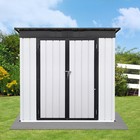 6X4Ft Outdoor Garden Storage Shed Metal with Lockable Door Tool Shed White