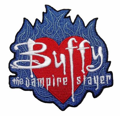 Buffy The Vampire Slayer Flame Logo 3 1/2'' Tall Embroidered Iron on Patch