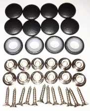 25 Dura Snap Upholstery Buttons Black Vinyl Choice Of Size And Screws