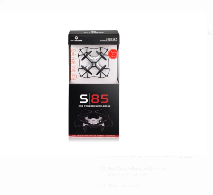 Sky Drones S-85 High Powered silver Micro Mini Drone By Braha - Image 2 of 2