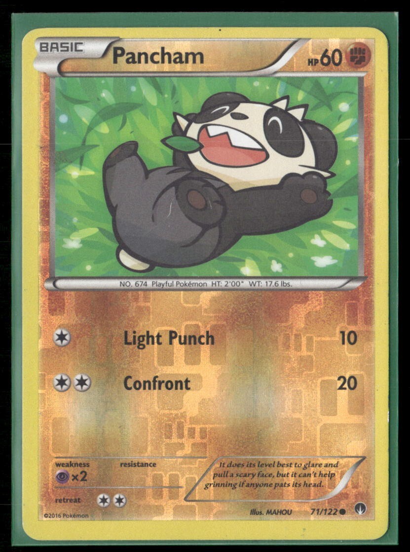 2016 BREAKPoint Set Pokemon Card 071  Pancham Reverse Foil LP