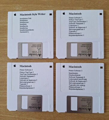 Vintage Apple Macintosh Style Writer - 4 Disketten mit Software 
