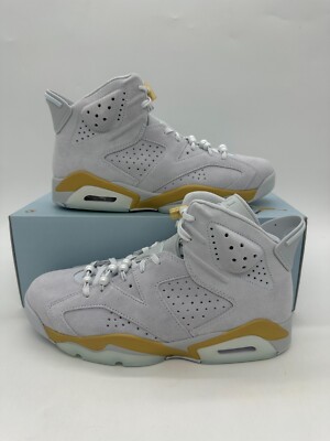 Jordan Retro Women's Size Grey Gold iced Suede Shoes DQ4914