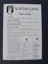 Juego de mesa SCATTERGORIES, 1995. REGLAS DE JUEGO, Inmaculada