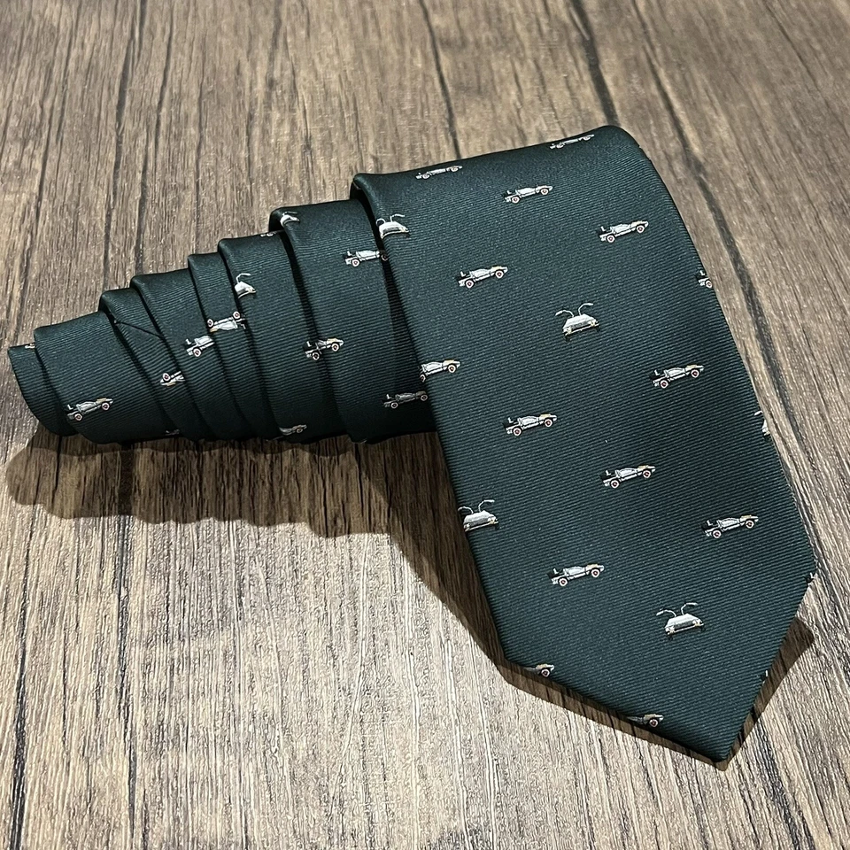 Gravata masculina padrão carro Delorean Back To The Future filme fã presente gravata na caixa - Imagem 4 de 4