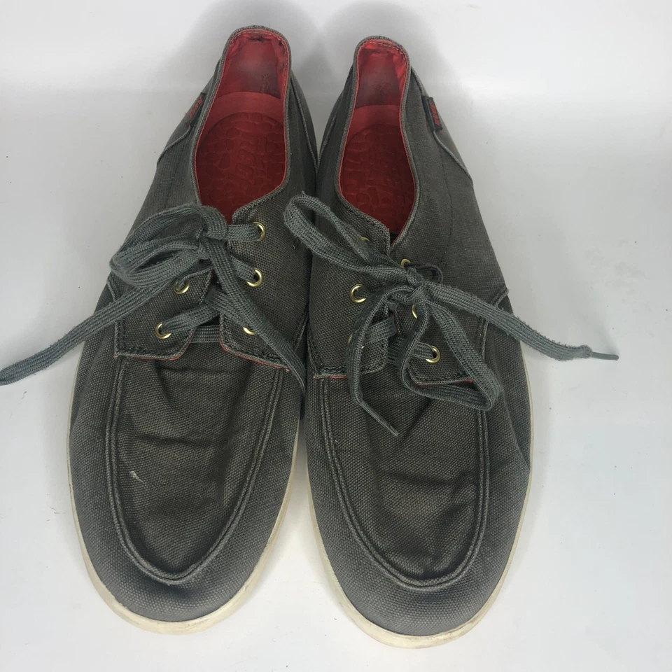 Reef лодки туфли на шнуровке кроссовки мужчин размер 12 зеленый текстильный верхний - Изображение 4 из 4