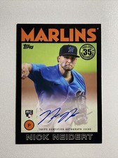 2021 Topps Series 2 Nick Neidert Rookie Auto '86 Insert 86A-NN Black 34/199