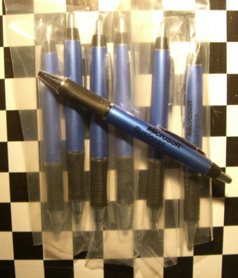 4 Vintage Defective NOS Microsoft Advertising Promo Pens Retractable Ballpoints