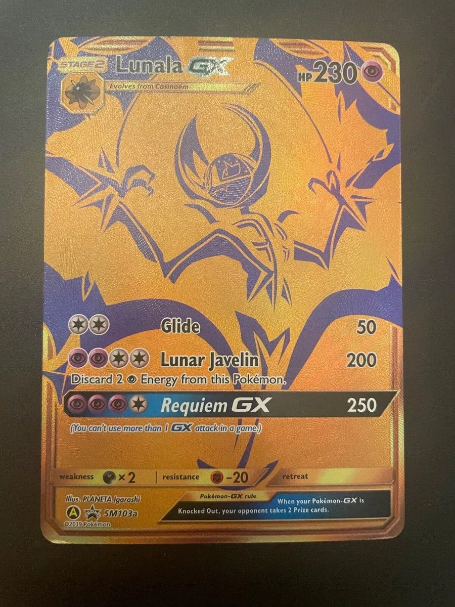 pokemon card lunala Gold Gx