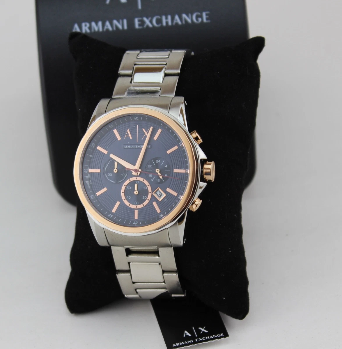 NEW AUTHENTIC ARMANI EXCHANGE SILVER BLUE CHRONOGRAPH MEN S AX2516 WATCH
