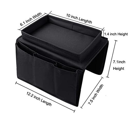 5 Taschen Sofa Armlehne Organizer mit Getränkehalter Tablett TV Fernbedienung Halter - Bild 2 von 7