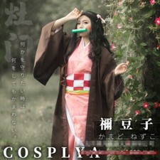 Kimetsu no Yaiba Kamado Nezuko Anime Cosplay Kimono Suit Two Piece Suit Costume