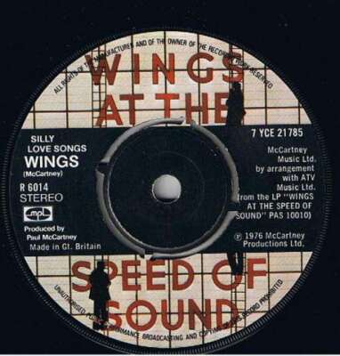 Wings Silly Love Songs 7'' Single Vinyl Schallplatte 75723