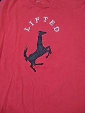 M red LIFTED LLAMA silhouette t-shirt