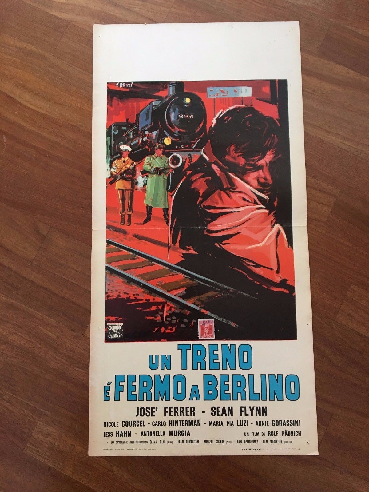 Locandina originale film Un treno è fermo a Berlino (1963) - Regia di Rolf Hädrich