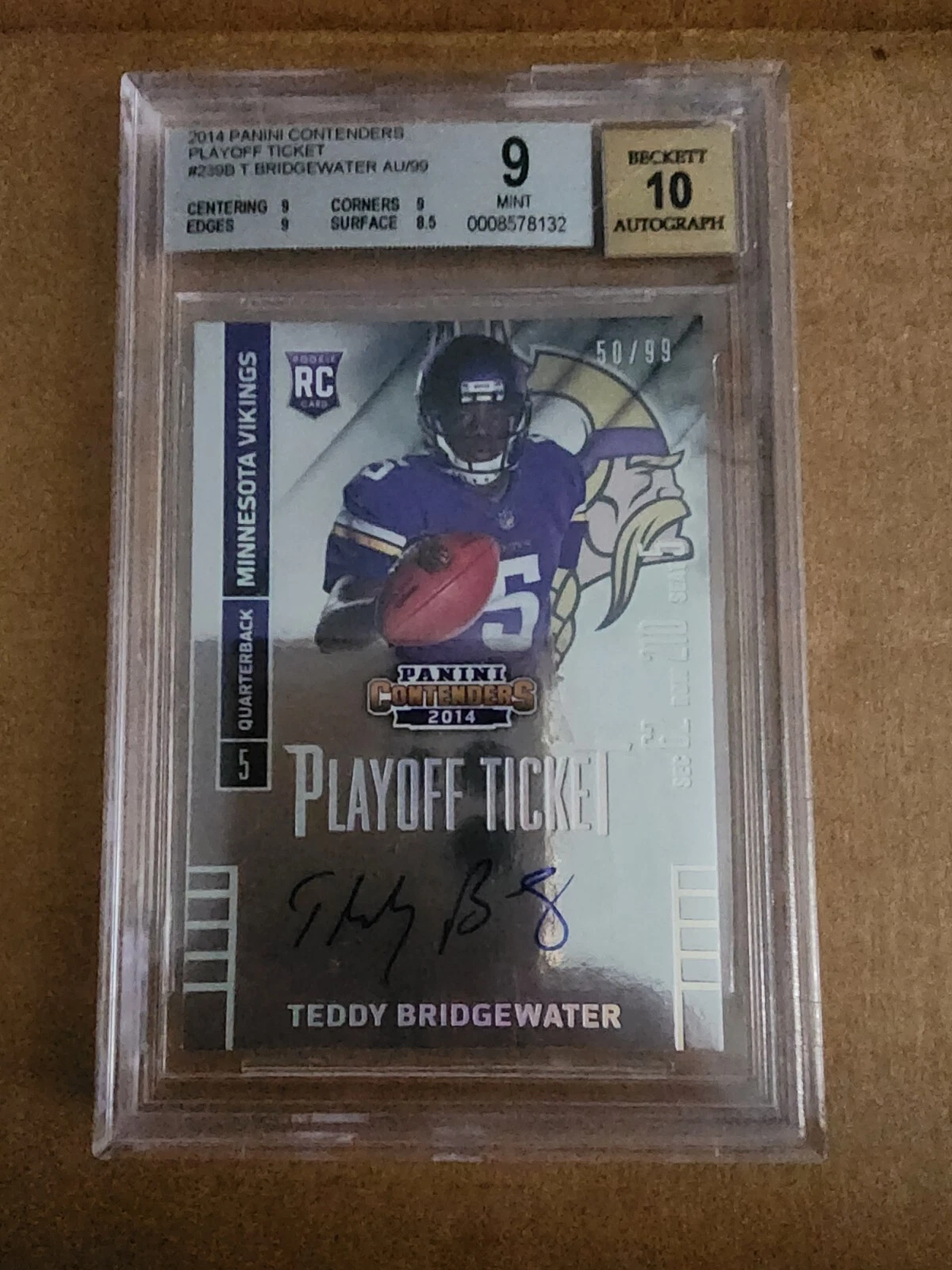 Teddy Bridgewater Panini Contenders #239 Looking Left-Autograph-Playoff Ticket