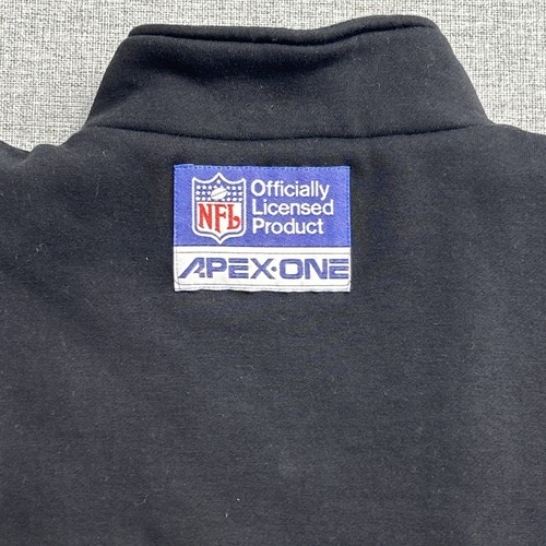 Oakland Raiders Vintage 90s NFL Apex One Med Black Half-Zip Windbreaker Jacket - Picture 7 of 7