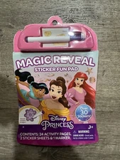 Disney Princess Magic Reveal Sticker Fun Pad With Over 30 Stickers And Marker.