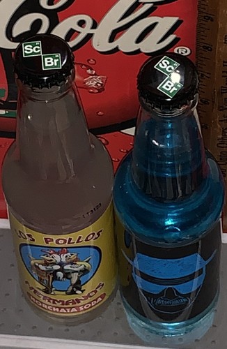 2023 BREAKING BAD SODA ROCKET FIZZ 12 OZ CLEAR GLASS BOTTLE &LOS POLLOS HERMANOS - Picture 2 of 5