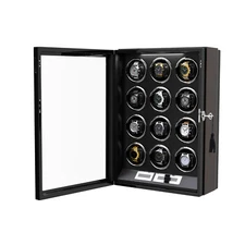 Automatic 12 Watch Winder LCD Touch Screen Display Case Storage Organizer LED