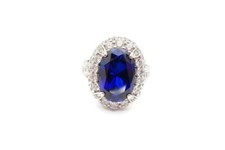 Sterling Silver 925 Lab-Created Sapphire CZ Ring Size 8 S5