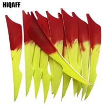 36Pcs 4Inch Stings Red Flu Yellow Gradient Archery Arrow Feather Fletches