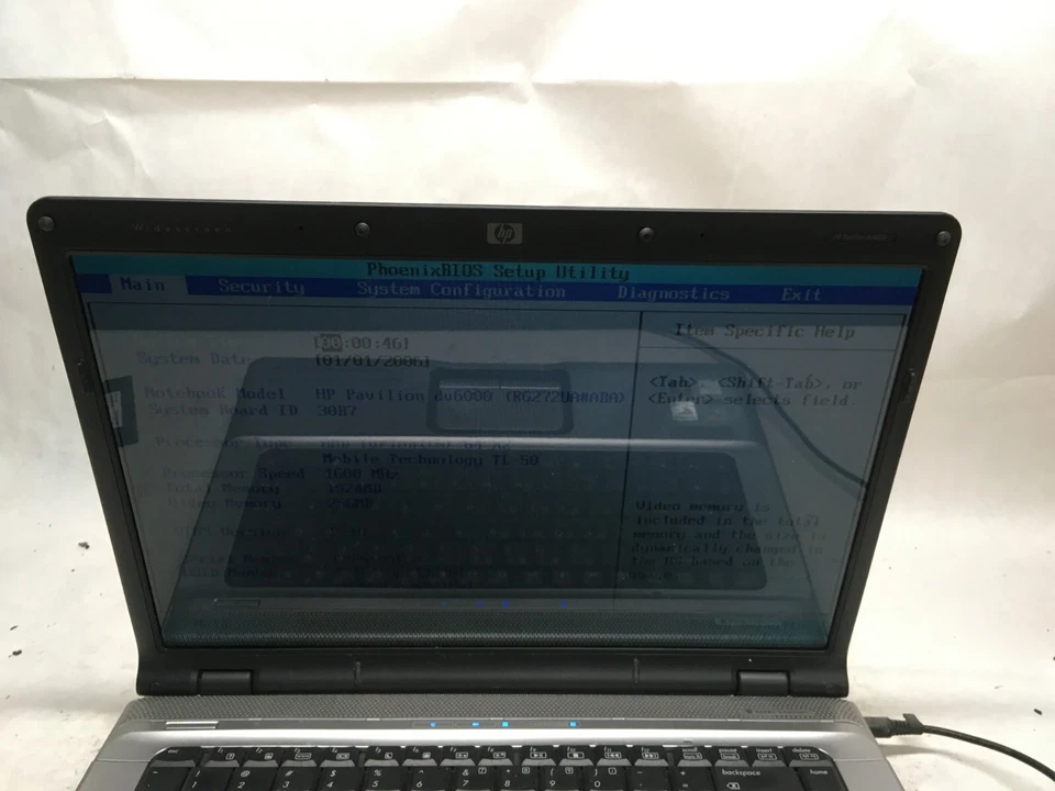 HP Pavilion dv6000 dv113us 15" [AS IS] AMD Turion 64 X2 TL-50 @ 1.6 GHz - JZ - Image 2 of 4