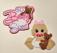 So Beary Sweet Baby Girl And Title. Scrapbook, Card making Paper Piecing