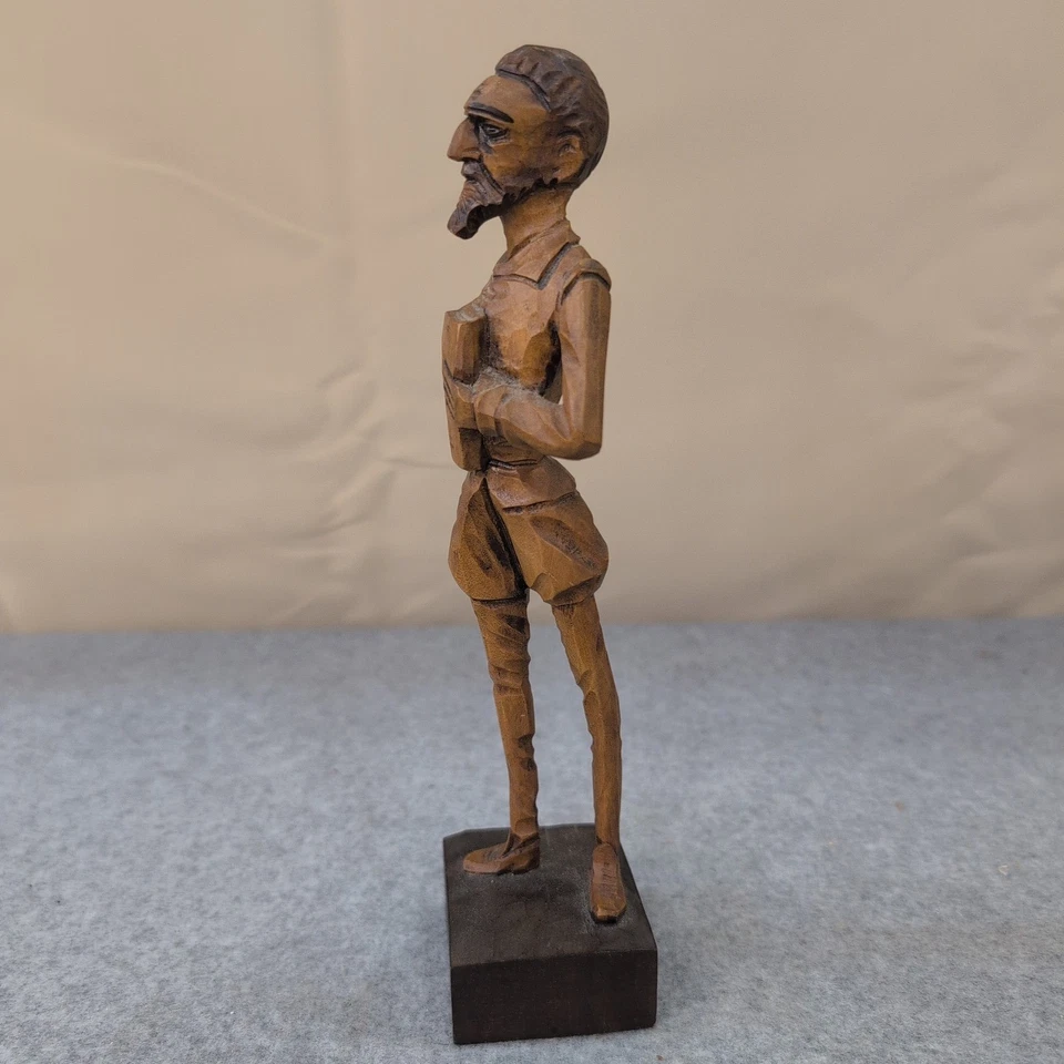 Estátua figura de madeira esculpida à mão Don Quixote vintage Md na Espanha Cervantes La Mancha - Imagem 4 de 4