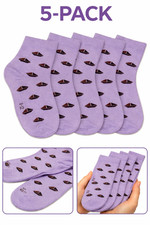 Kids Crew Socks 5 PK NWOT Cute Cartoon Design