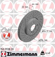 2X Bremsscheibe Coat Z Zimmermann 150.2938.20 FüR Mini R52 R53 R55 R50 R56 R58
