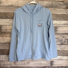 Vineyard Vines Blue Long Sleeve T-Shirt Hoodie Size Small Pocket Whale